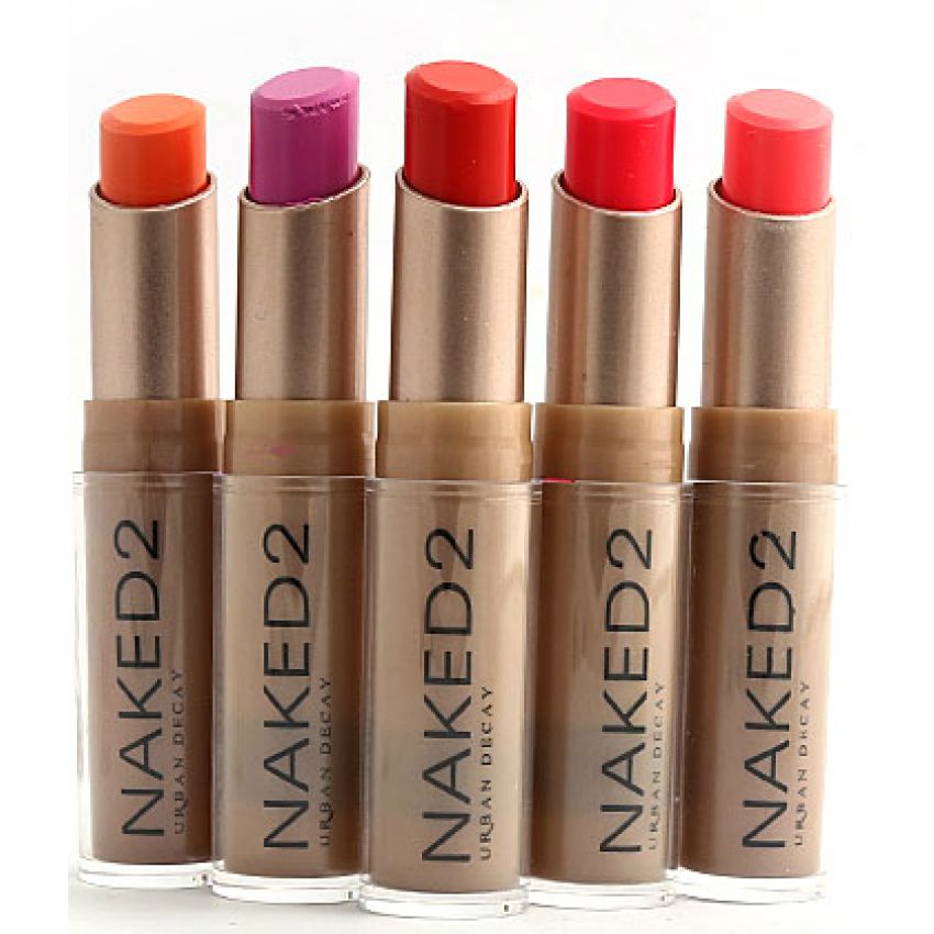 Buy pack of 5 naked2 lipsticks get 5 pcs lakme nai